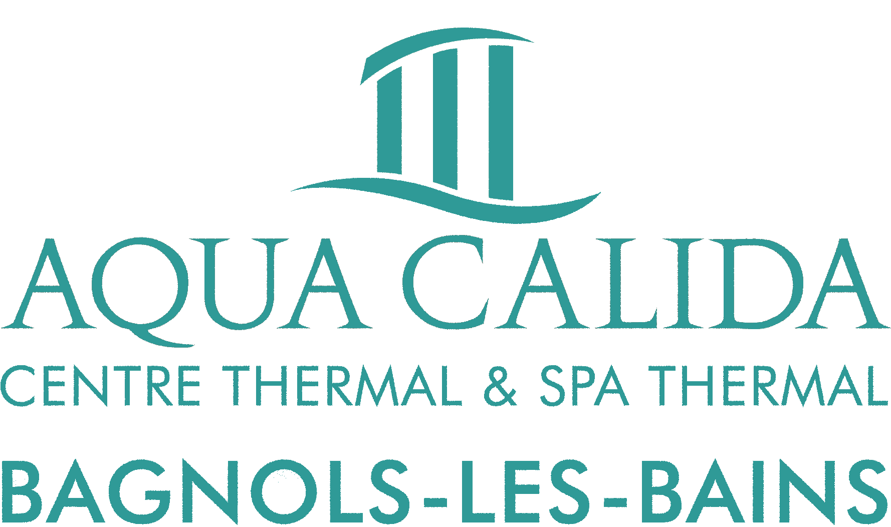 LOGO BAGNOLS-LES-BAINS couleur bleu vert